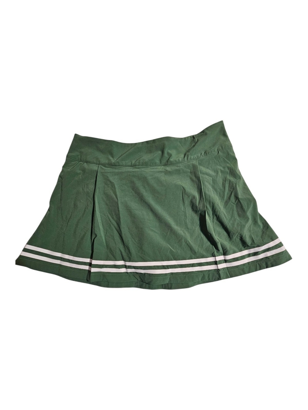 Calia Dark Green GOLF Pleated Mini Skort with White Stripe Hem